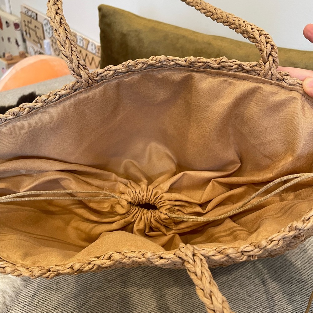 Wicker Basket Bag With Drawstring Lining - image 2